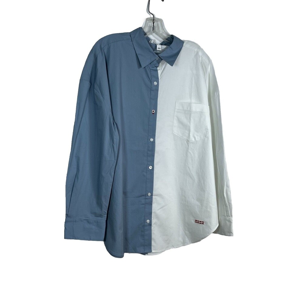 Peace Love World NWT Split Shirt Cotton Affirmation Button Front Shirt M